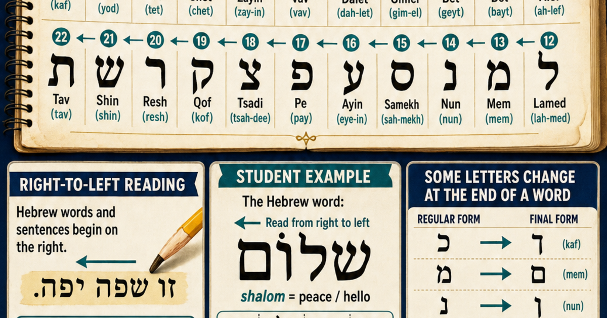 Hebrew Language Examples Foreign Languages: The Hebrew Alphabet Infographic | LivePhysics™