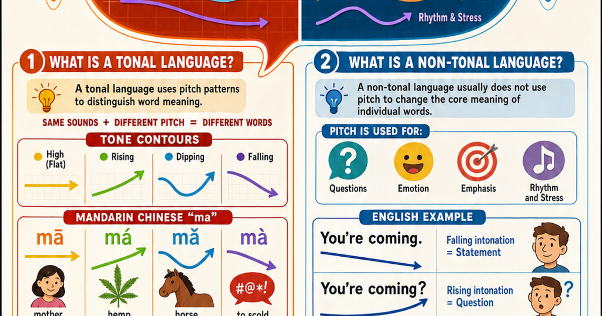 Tonal Character Foreign Languages: Tonal vs Non-Tonal Languages Infographic | LivePhysics™
