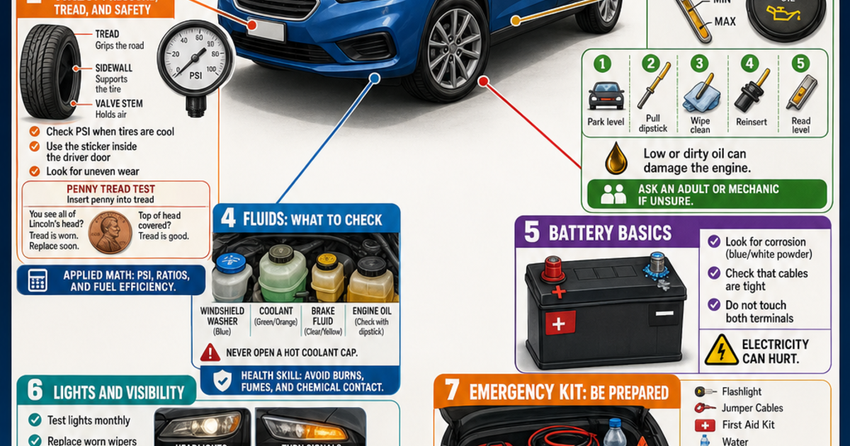 Life Skills: Basic Car Care for Beginners Infographic | LivePhysics™