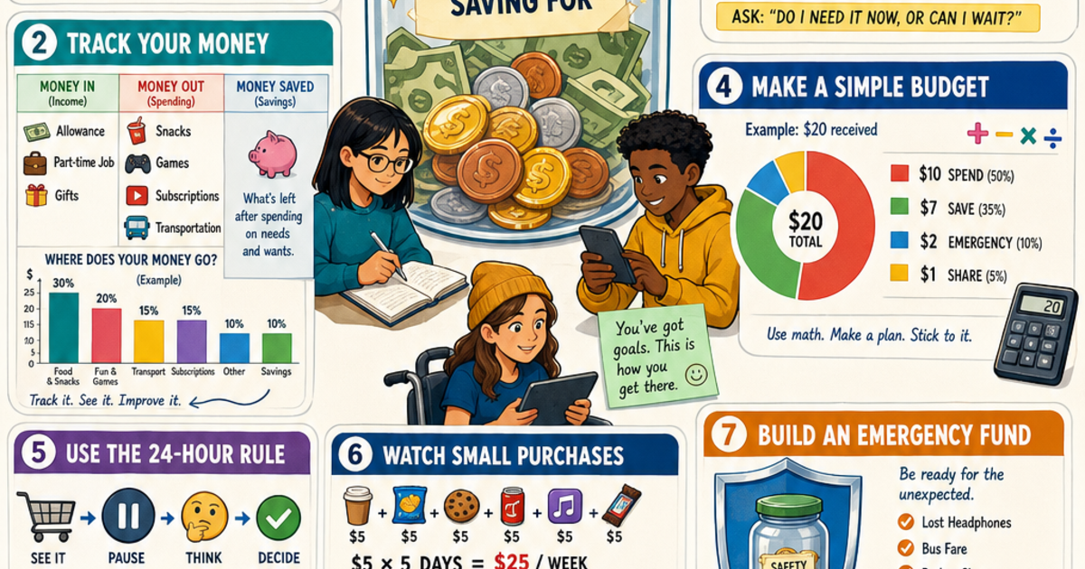 Life Skills: How to Save Money Infographic | LivePhysics™
