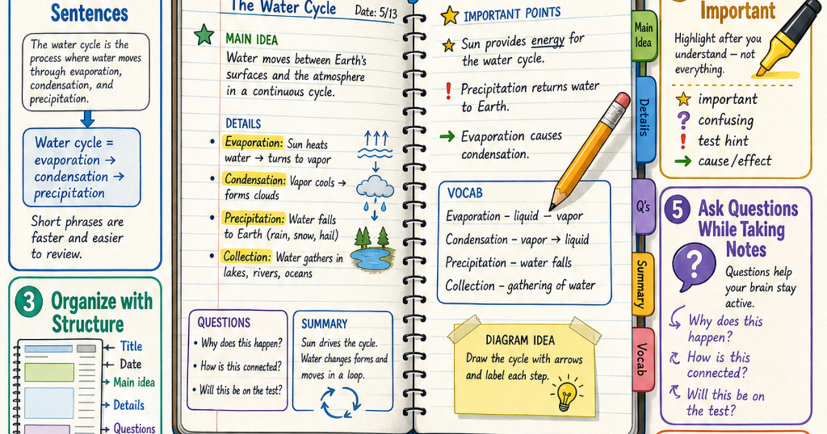 Life Skills: How to Take Good Notes Infographic | LivePhysics™