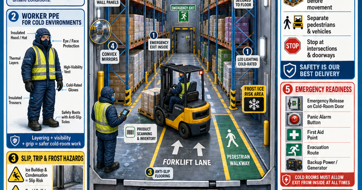 Logistics & Warehouse Systems: Cold Storage Safety Infographic ...
