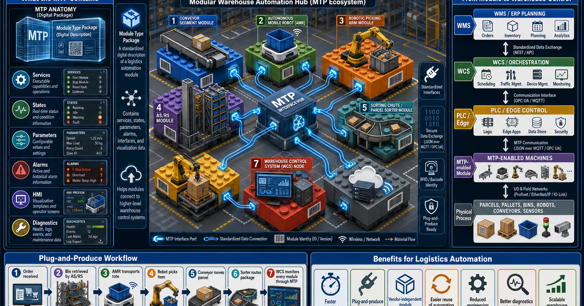 Logistics & Warehouse Systems: Module Type Package (MTP) Infographic ...