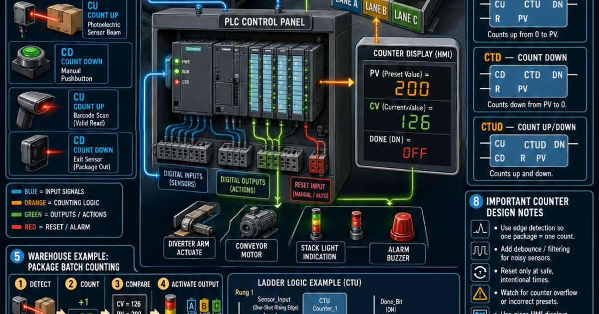 Plc Counter Module Logistics & Warehouse Systems: PLC Counters Explained Infographic ...
