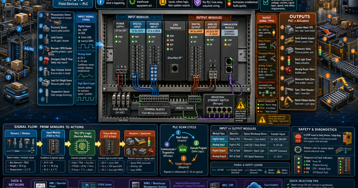 Logistics & Warehouse Systems: PLC Input and Output Modules Infographic ...