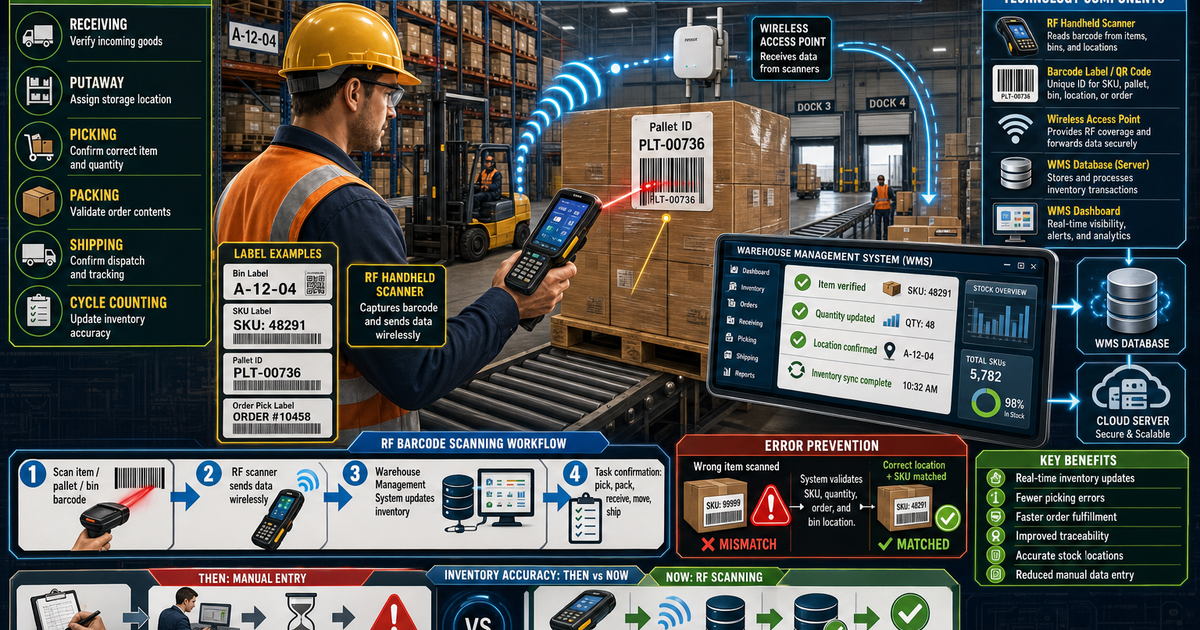 Logistics & Warehouse Systems: RF Barcode Scanning Infographic ...