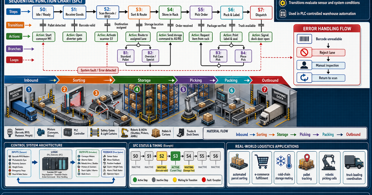 Logistics & Warehouse Systems: Sequential Function Charts Infographic ...