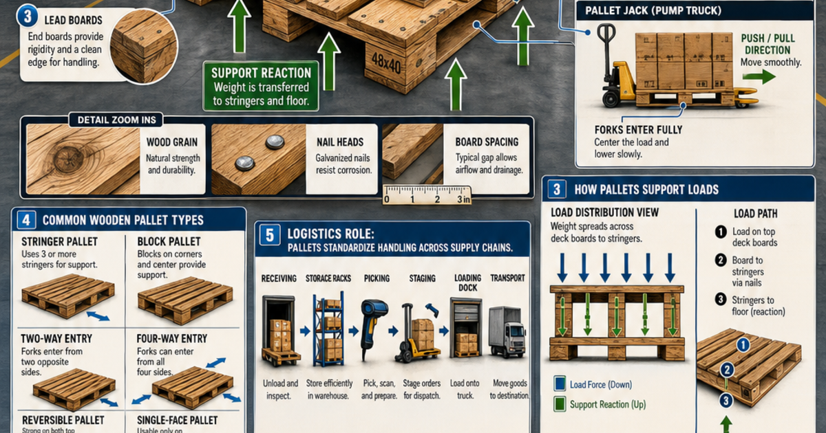 Logistics & Warehouse Systems: Wooden Pallets Infographic | LivePhysics™