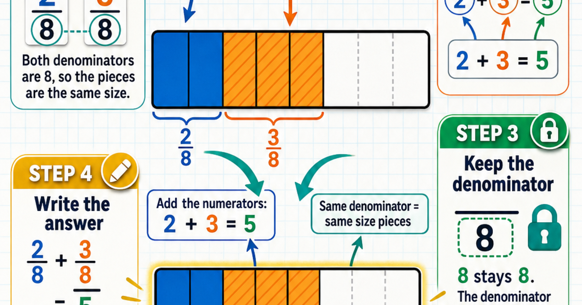 Adding Fractions Infographic | LivePhysics™