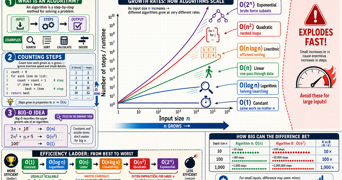 Math: Algorithms and Big-O Notation Infographic | LivePhysics™