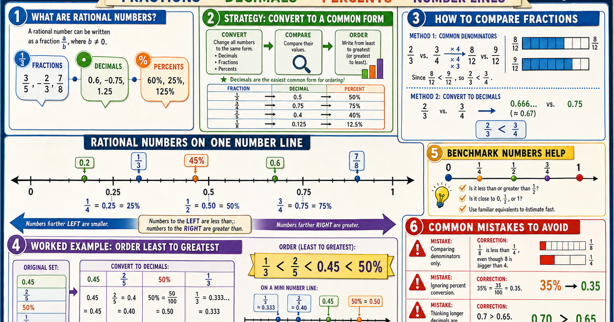 Math: Comparing and Ordering Rational Numbers Infographic | LivePhysics™