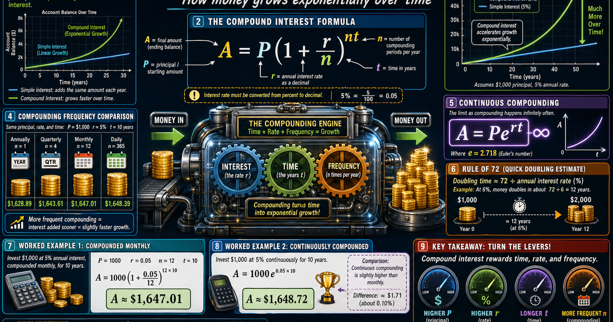 Math: Compound Interest Infographic | LivePhysics™