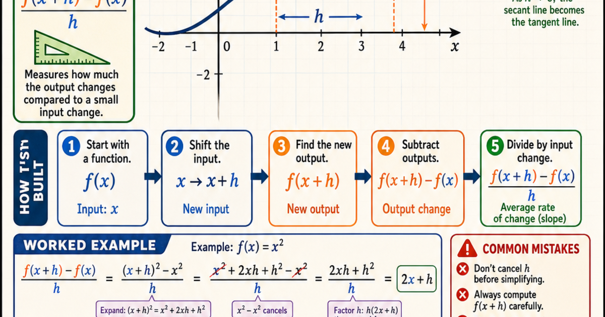 Math: Difference Quotient Infographic | LivePhysics™