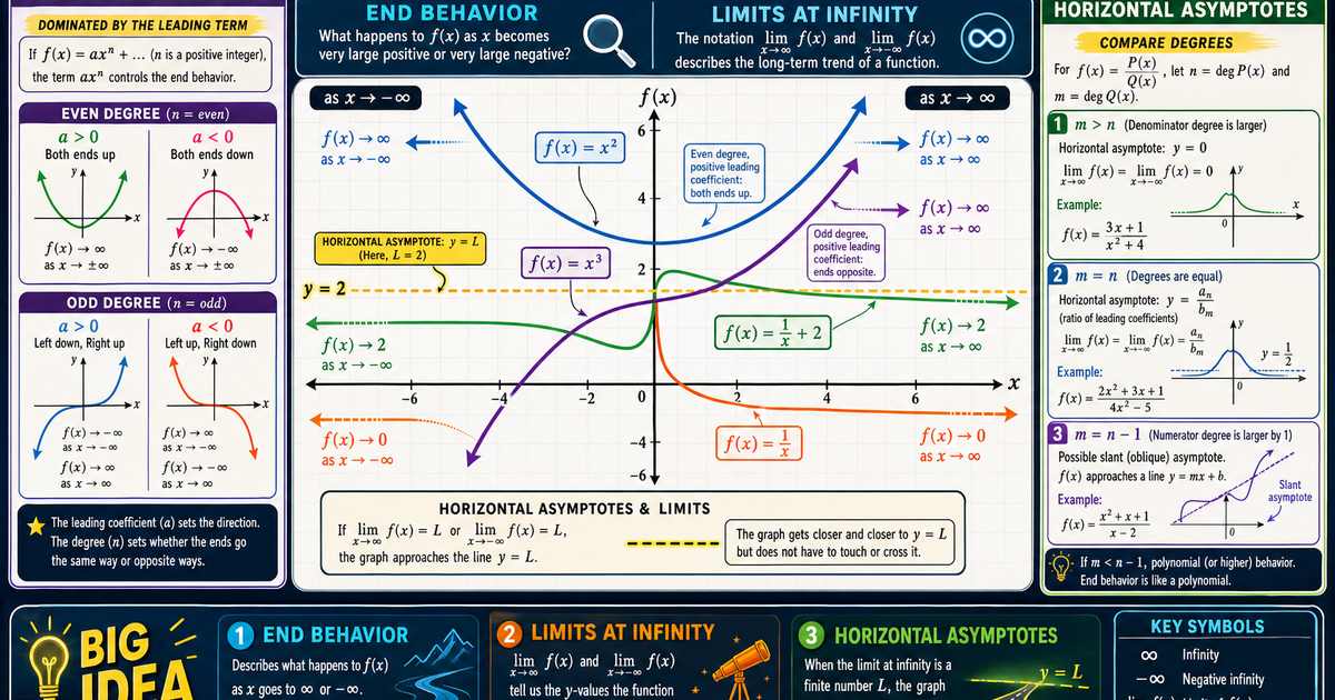 Infinity Behavior Math: End Behavior and Limits at Infinity Infographic | LivePhysics™