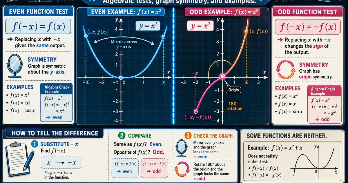 Math: Even and Odd Functions Infographic | LivePhysics™