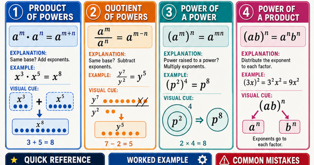Math: Exponent Rules Infographic | LivePhysics™