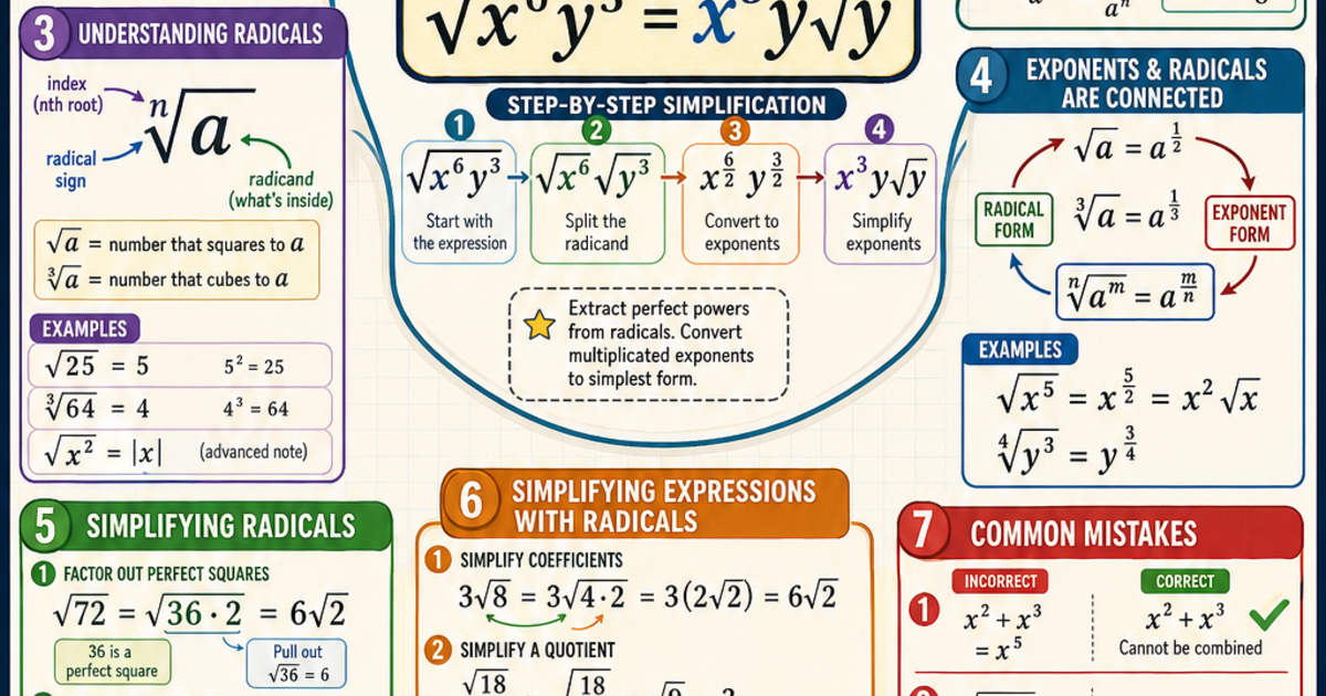 Exponenxts Inforgraph Exponents & Radicals Infographic | LivePhysics™