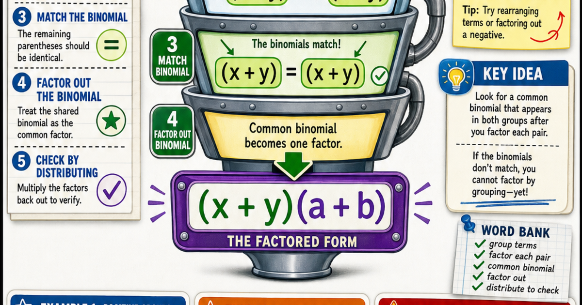 Math: Factoring by Grouping Infographic | LivePhysics™