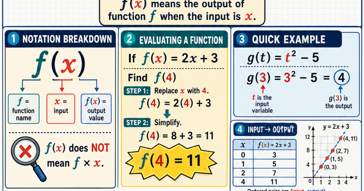 Math: Function Notation Infographic | LivePhysics™