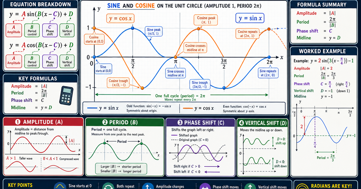 Sin Functions Math Math: Graphing Sine and Cosine Infographic | LivePhysics™