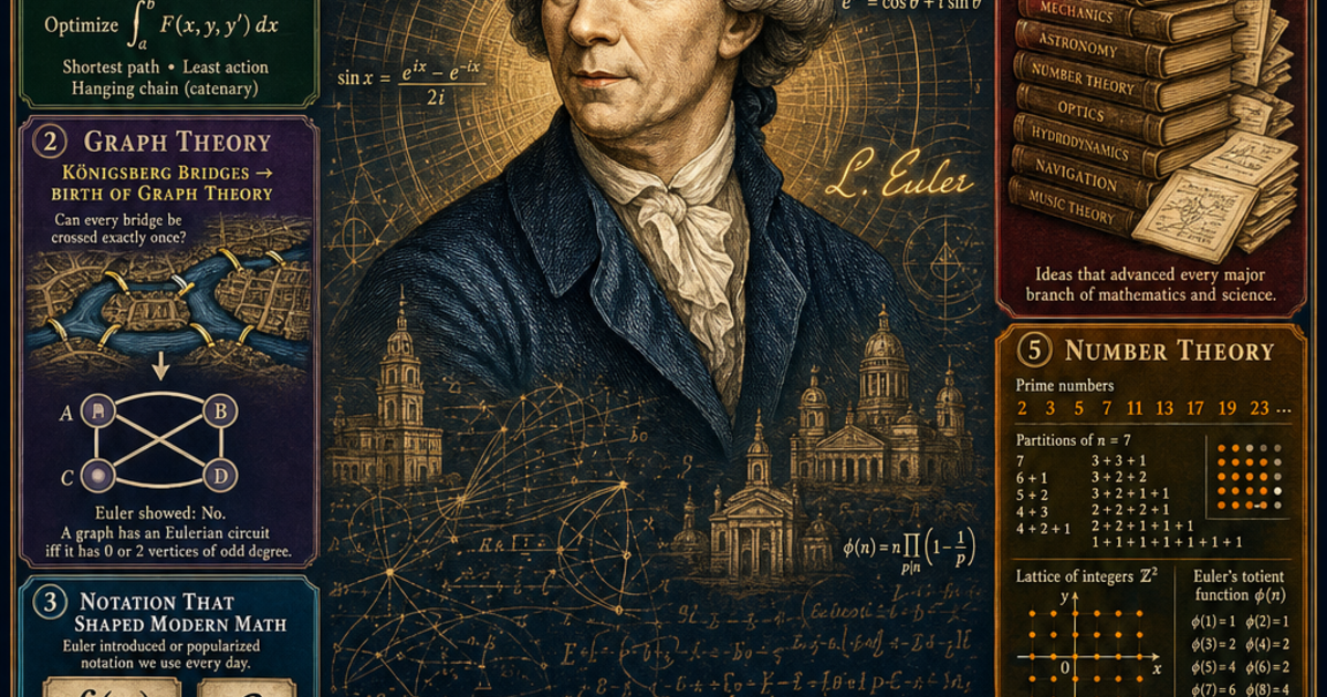 Leonhard Euler: Master of Mathematical Analysis Infographic | LivePhysics™