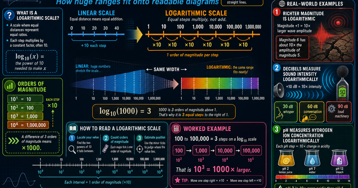 Math: Logarithmic Scales Infographic | LivePhysics™