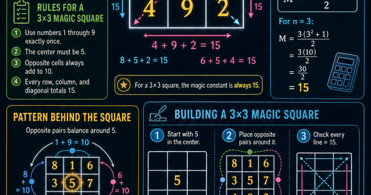 Magic Square Math Pattern Math: Magic Squares Infographic | LivePhysics™