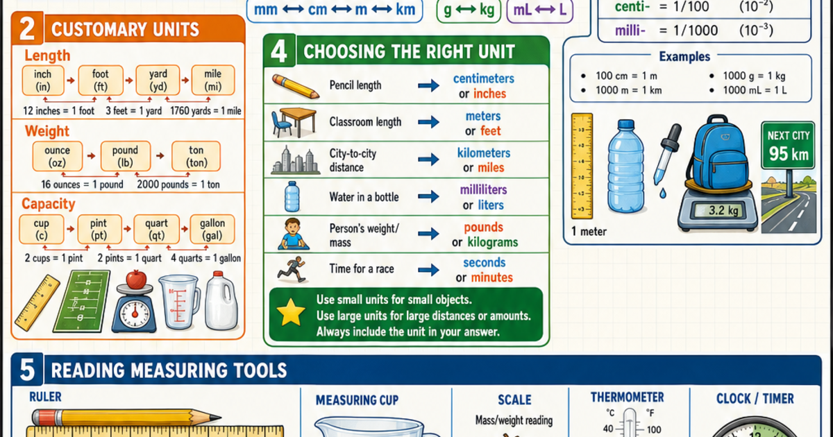 Math: Measurement and Units Infographic | LivePhysics™