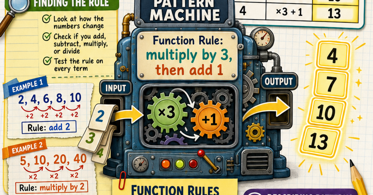 Math: Number Patterns and Function Rules Infographic | LivePhysics™