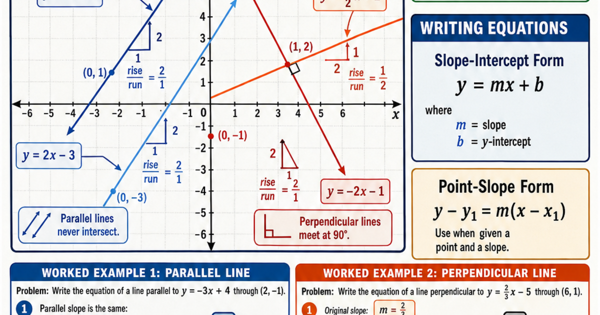 Math Parallel Phots Math: Parallel and Perpendicular Lines Infographic | LivePhysics™