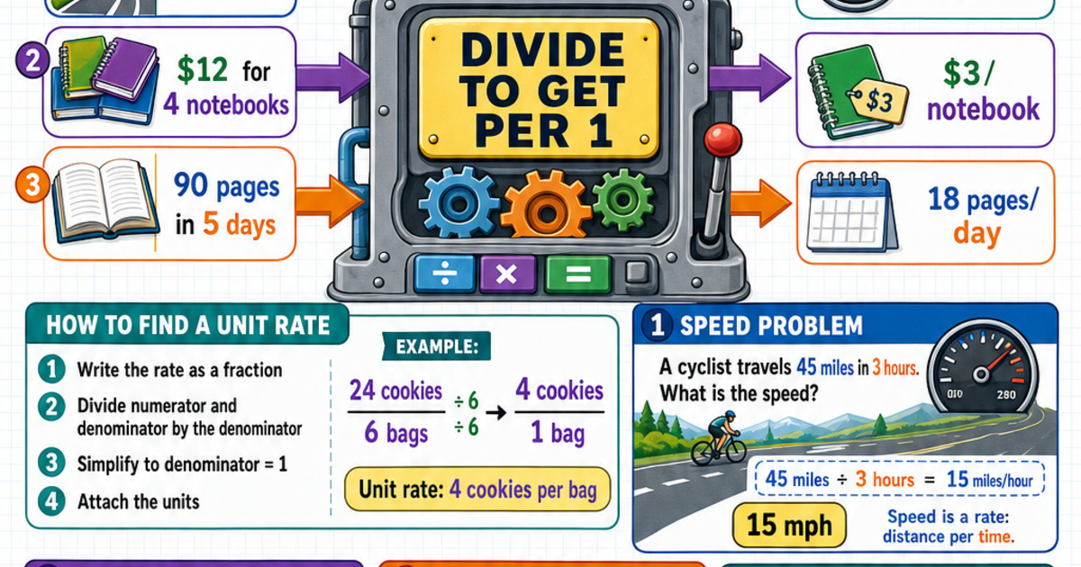 Unit Rates Graphic Math: Rates and Unit Rates Infographic | LivePhysics™