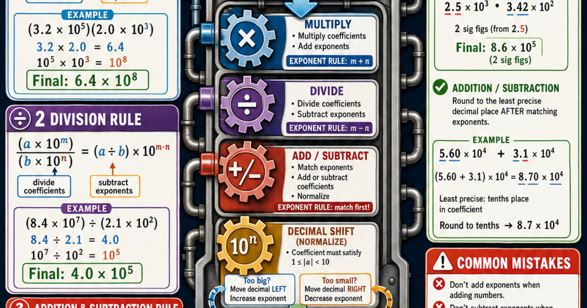 Math: Scientific Notation Operations Infographic | LivePhysics™