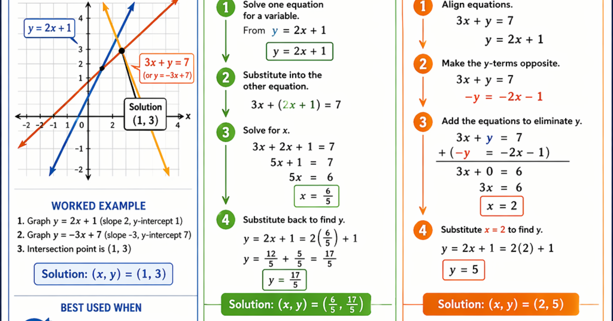 System Of Operations Math Systems of Equations Infographic | LivePhysics™