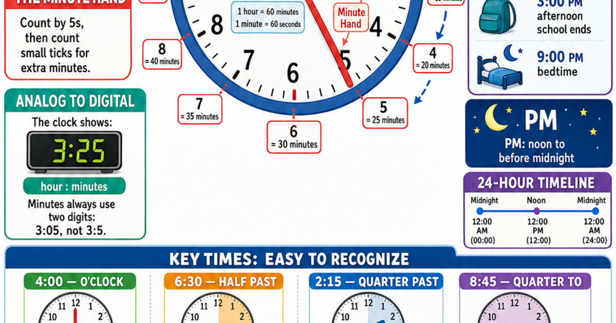 Math: Telling Time Infographic | LivePhysics™