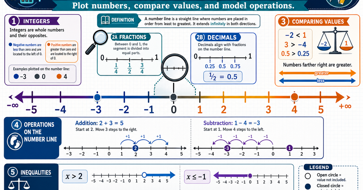 Med Math Number Line Math: The Number Line Infographic | LivePhysics™