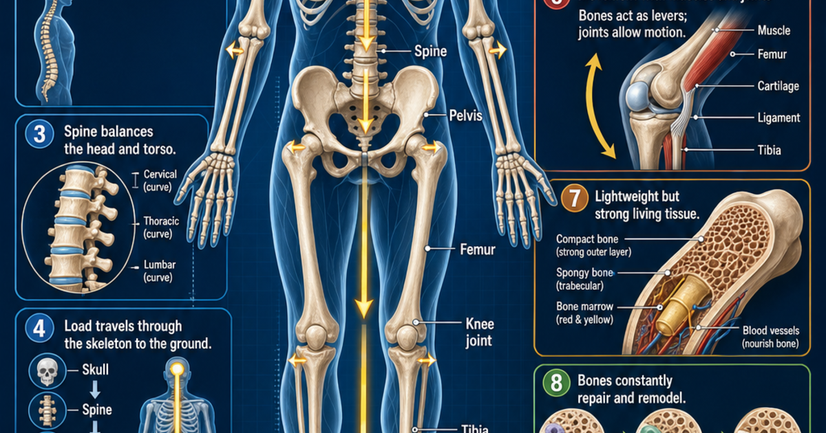 How Bones Support the Body Infographic | LivePhysics™