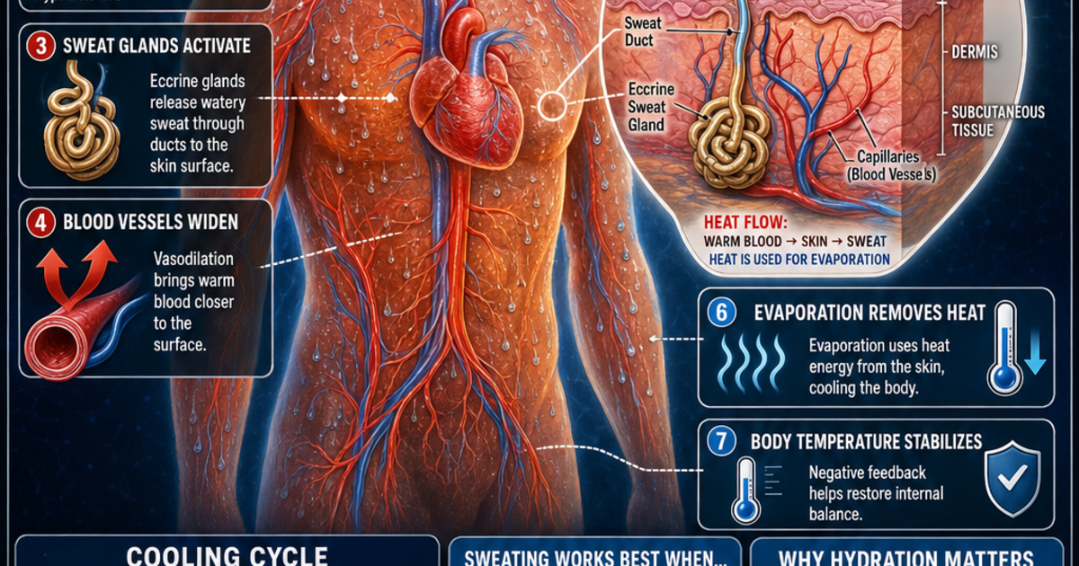 How the Body Cools Itself by Sweating Infographic | LivePhysics™