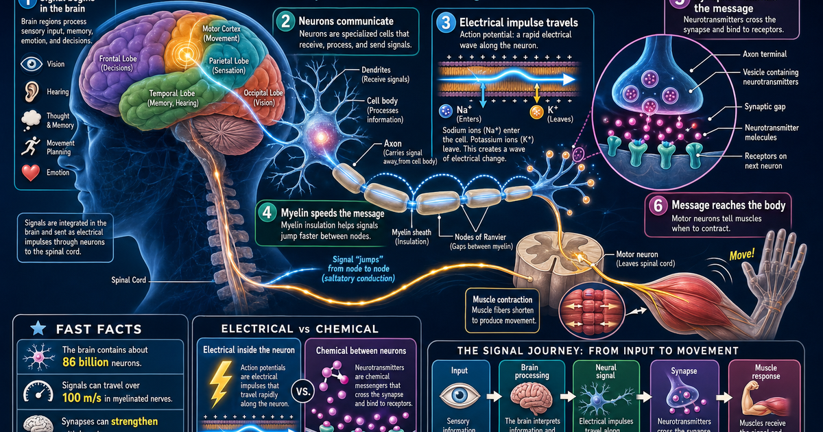 How the Brain Sends Signals Infographic | LivePhysics™