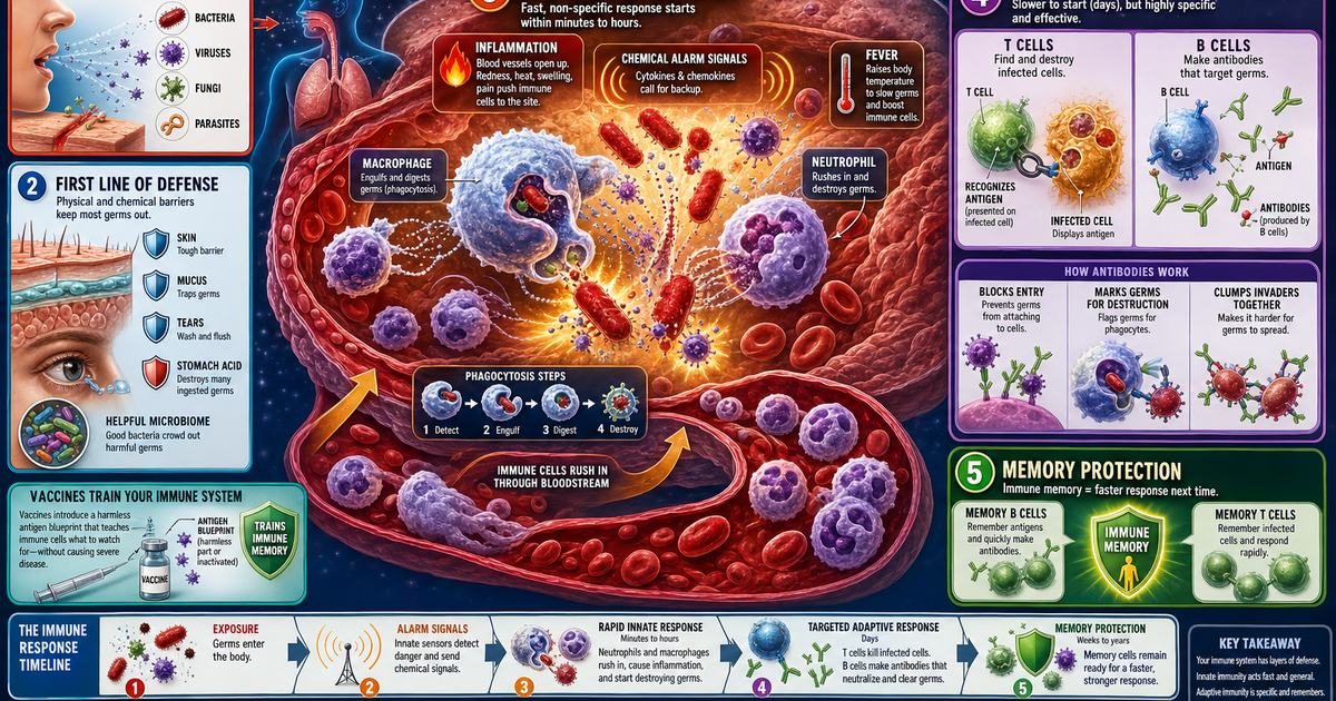 How the Immune System Fights Germs Infographic | LivePhysics™