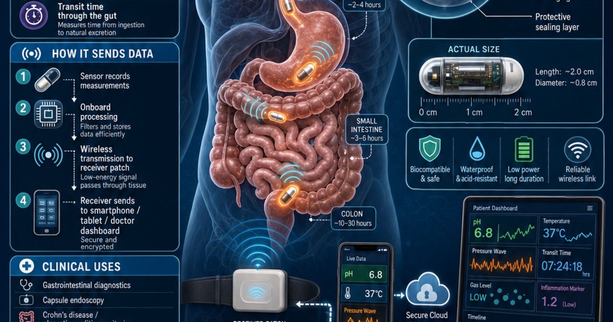 Medtech Graphics Medical Technology: Ingestible Sensors Infographic | LivePhysics™