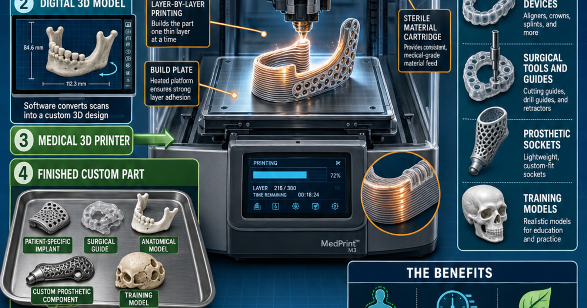 Medtech Graphics Medical Technology: 3D Printing in Medicine Infographic | LivePhysics™