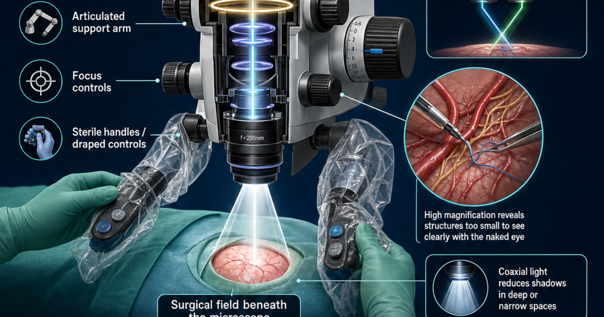 How Does Operating Microscope Work Medical Technology: The Operating Microscope Infographic | LivePhysics™