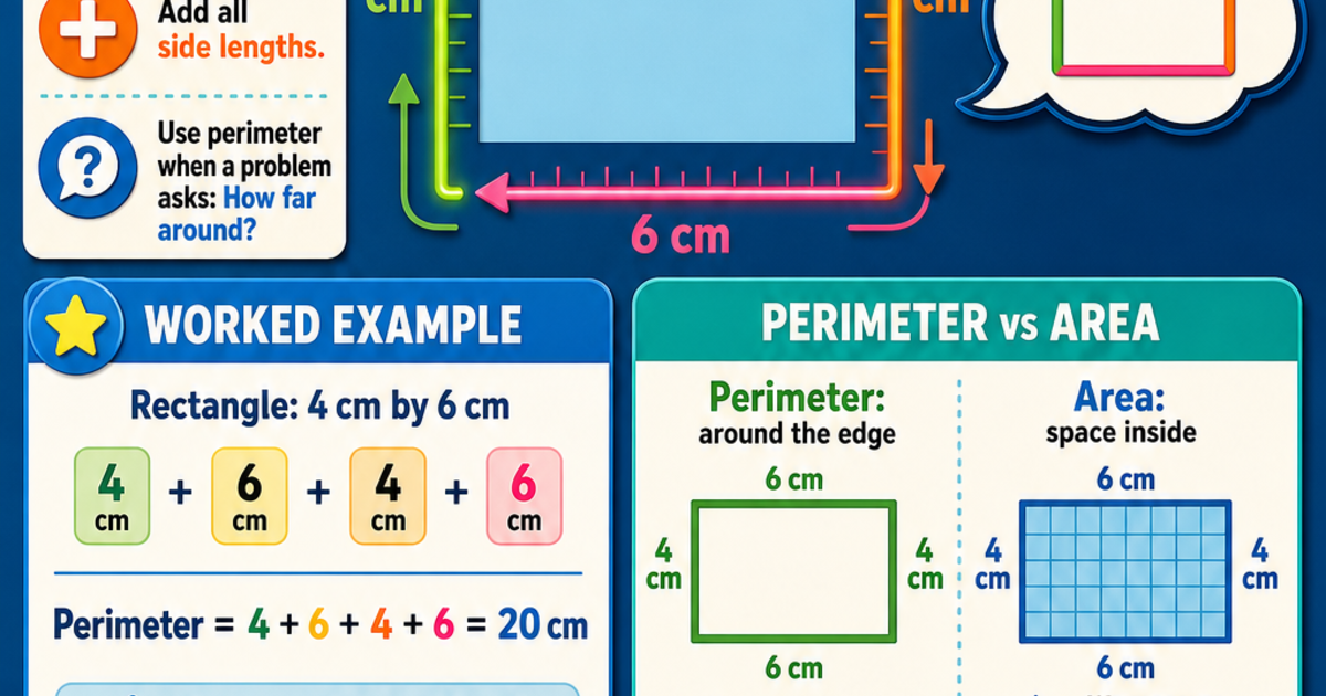 Geometry: Perimeter is the distance around the edge Infographic ...