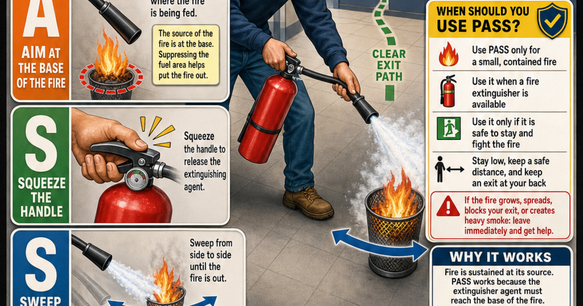 Health: How to operate a fire extinguisher (PASS) Infographic ...