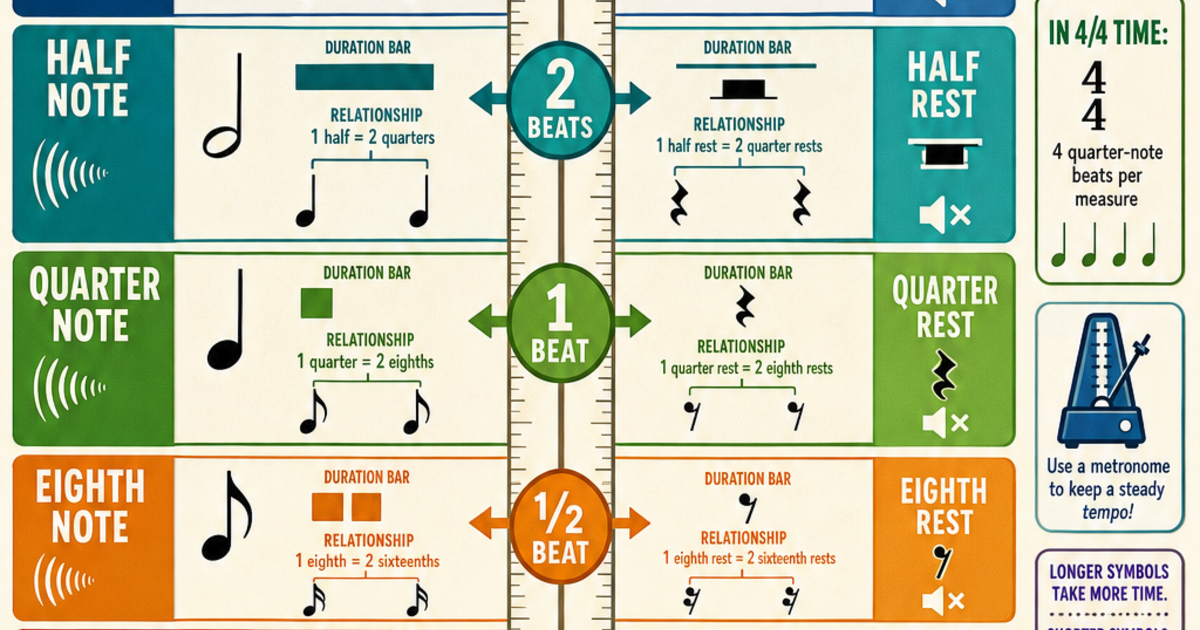 Notes and Rests Infographic | LivePhysics™