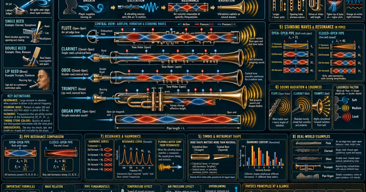 Round Wind Instruments The Physics of Wind Instruments Infographic | LivePhysics™