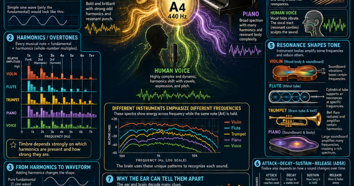 Timbre Instrument List Timbre - Why Instruments Sound Different Infographic | LivePhysics™