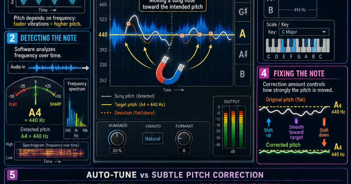 Music & Sound: How Auto-Tune and Pitch Correction Work Infographic ...
