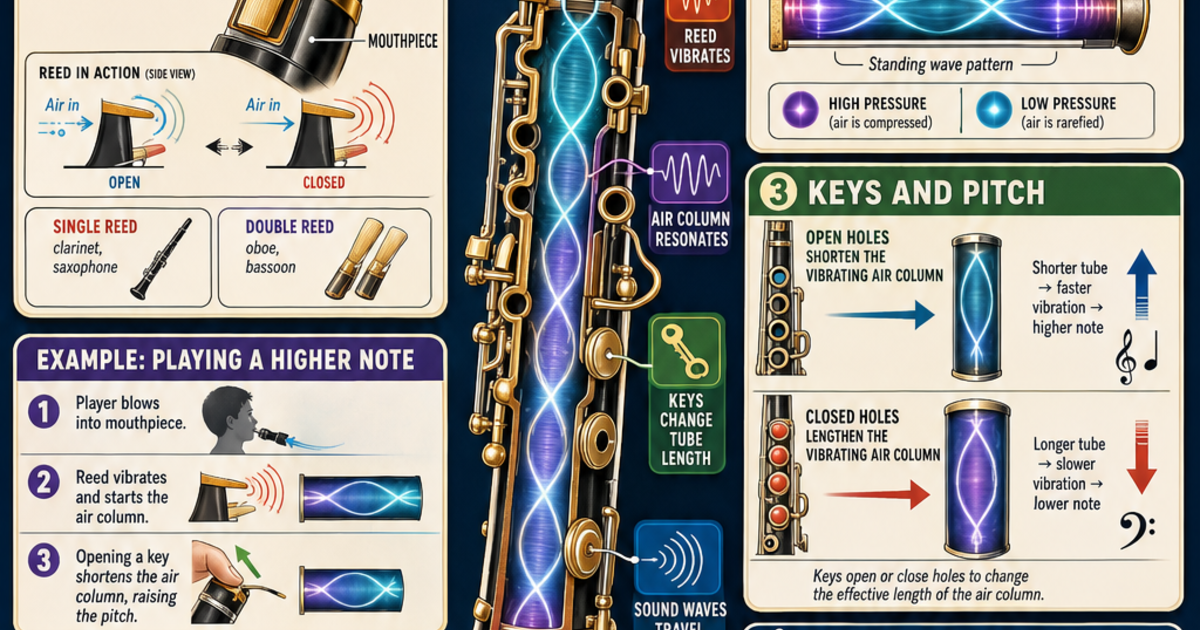 Wind Instruments Sounds Music & Sound: How Woodwind Instruments Work Infographic | LivePhysics™