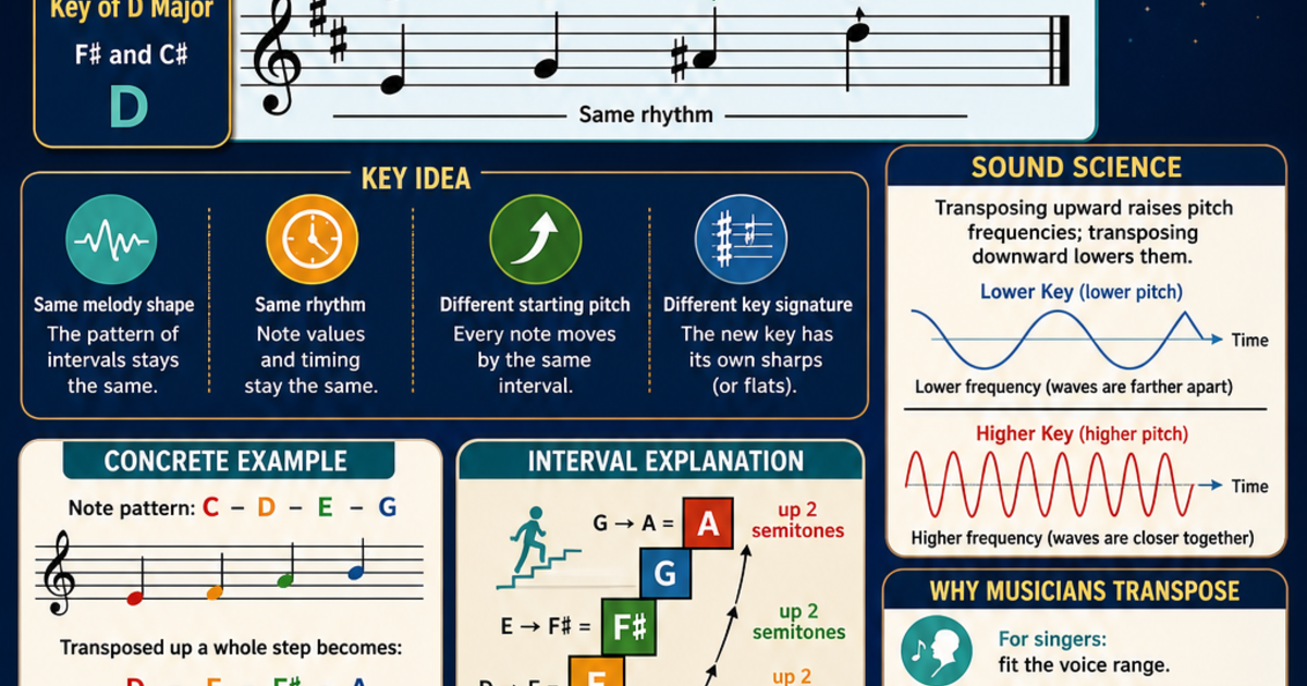 Music & Sound: Transposition Infographic | LivePhysics™